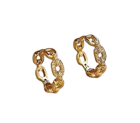 Brincos Femininos Entrelaçados em Ouro Genuíno 9999 24K