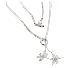 Colar DOTEFFIL com Duas Libélulas em Prata 925